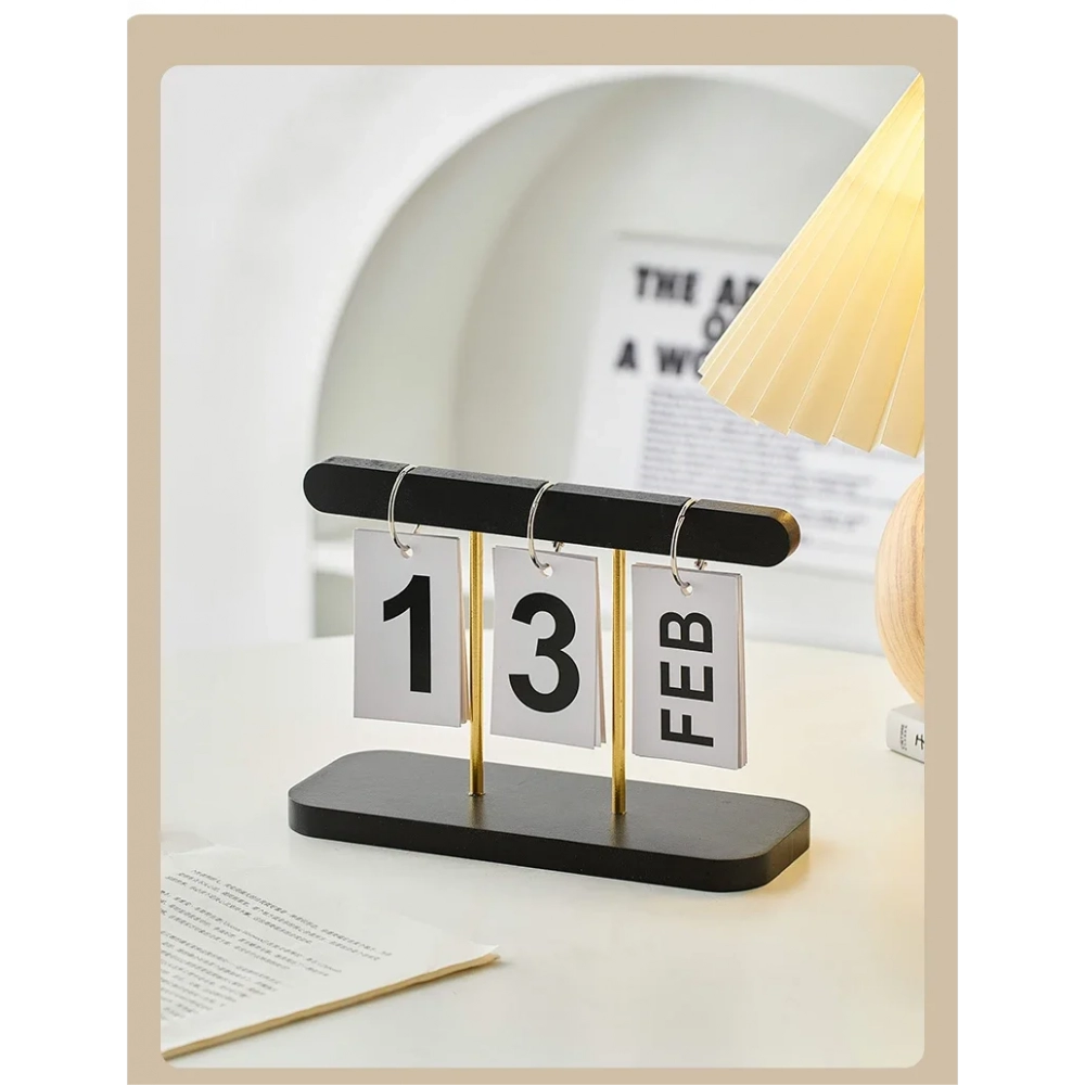 Minimalist Style Living Room Office Decoration Wooden Calendar Ornament Modern Desk Accessories Simple Home Decor Crafts Gift