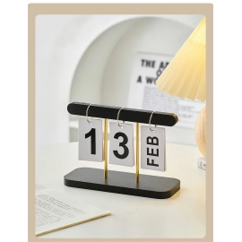 Minimalist Style Living Room Office Decoration Wooden Calendar Ornament Modern Desk Accessories Simple Home Decor Crafts Gift