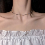 Fashion Emerald Inlaid Rhinestone Choker Necklace for Women Girls Delicate Gold Color Clavicle Chain Necklace Jewelry Gift