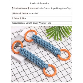 Pet dog toy Double-ring chewable cotton knot toy Tooth cleaning Durable braided bone rope Pet teething toy Pet supplies