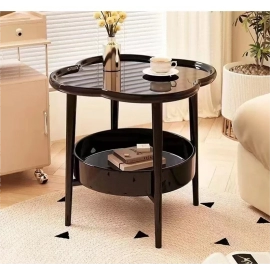 Creative Cream Style Coffee Table Modern Minimalist Living Room Round Coffee Table Mobile Storage Small Mesinha Home Furniture