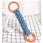 Pet dog toy Double-ring chewable cotton knot toy Tooth cleaning Durable braided bone rope Pet teething toy Pet supplies