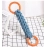 Pet dog toy Double-ring chewable cotton knot toy Tooth cleaning Durable braided bone rope Pet teething toy Pet supplies